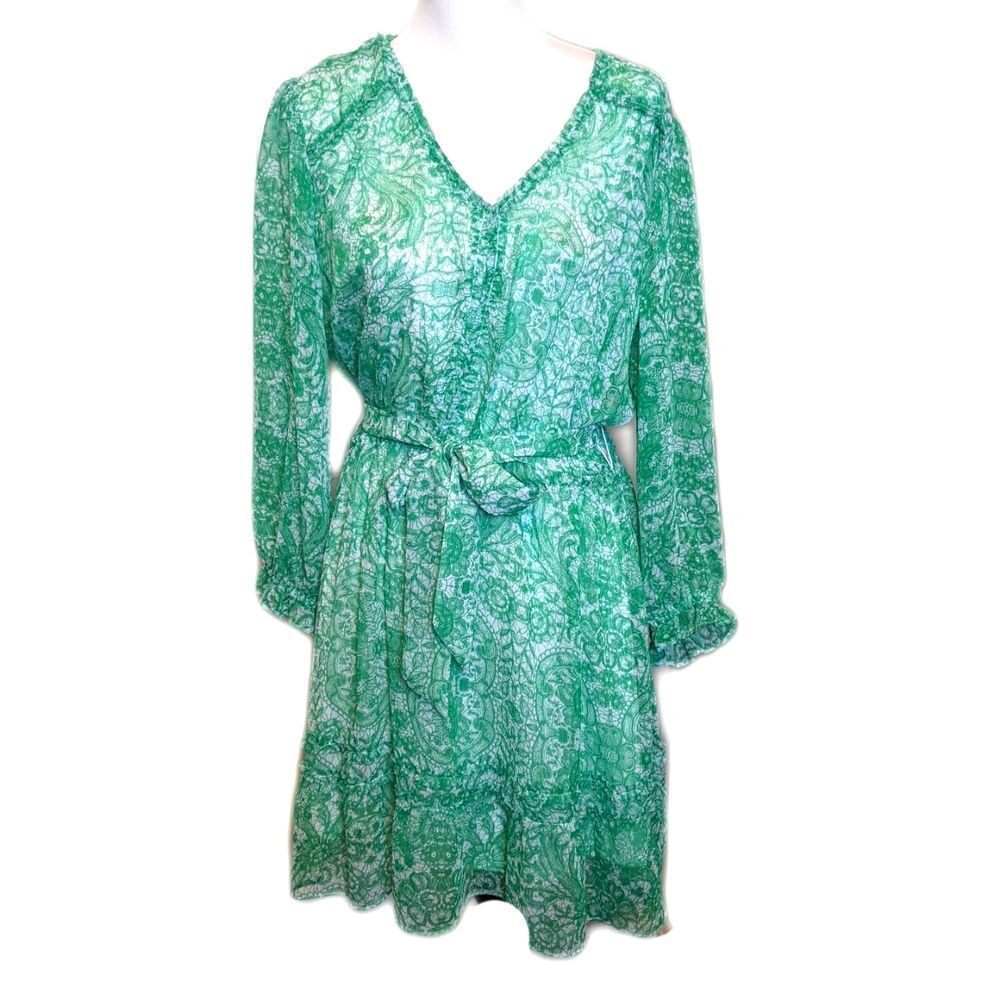 Simply Vera Vera Wang Green Paisley Mini Dress